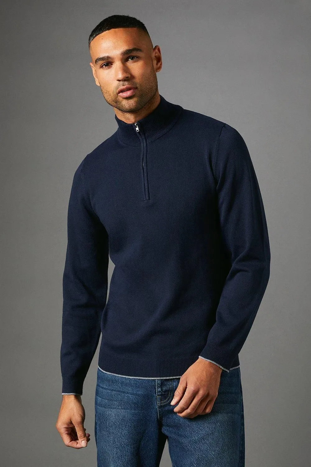 Half Zip Knitted Jumper