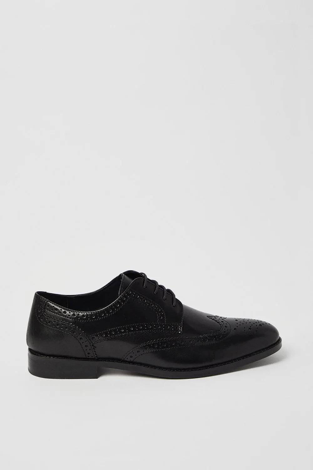 Black Leather Smart Oxford Brogue Shoes