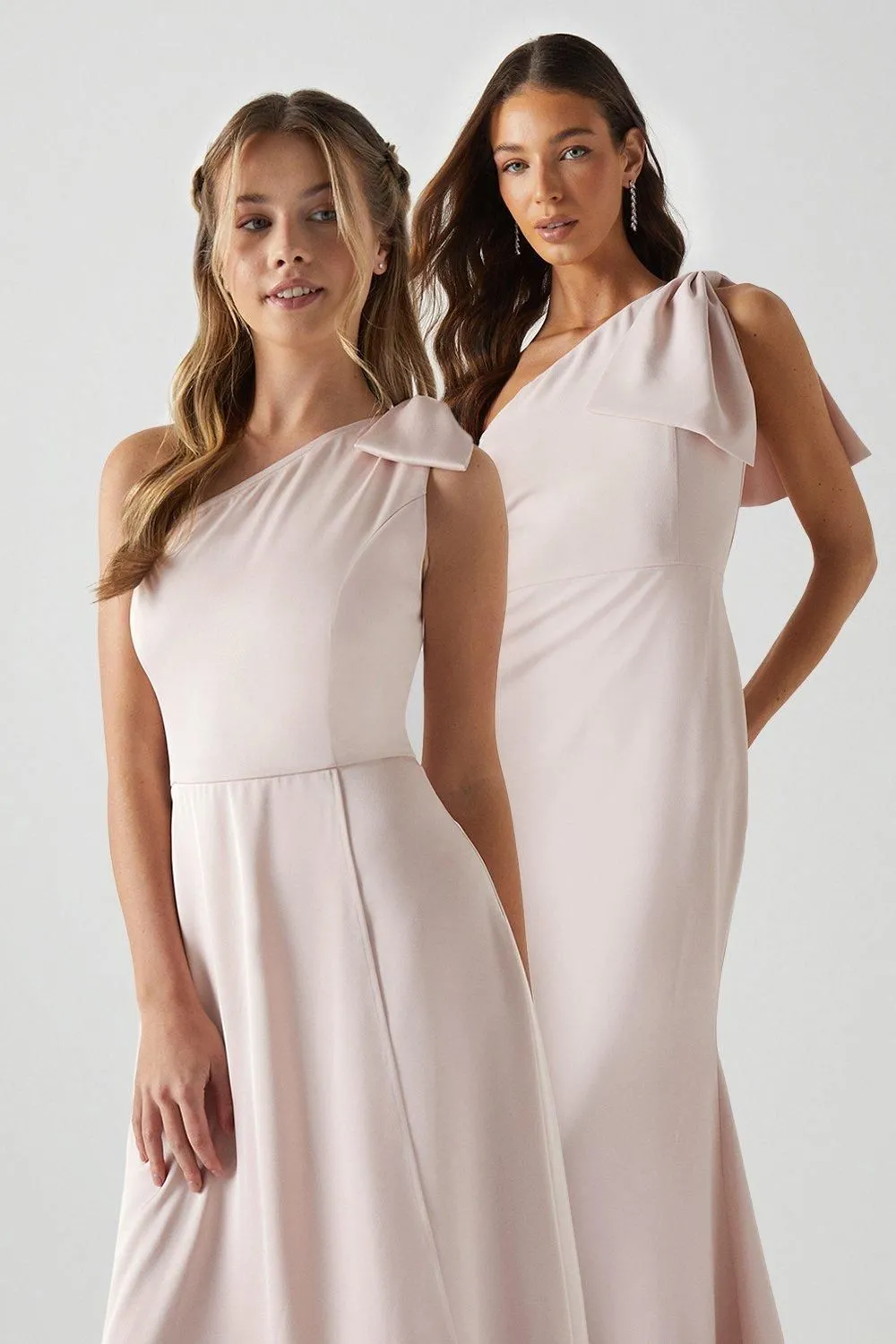 Teen Coast One Shoulder Bow Bridesmaids Dress