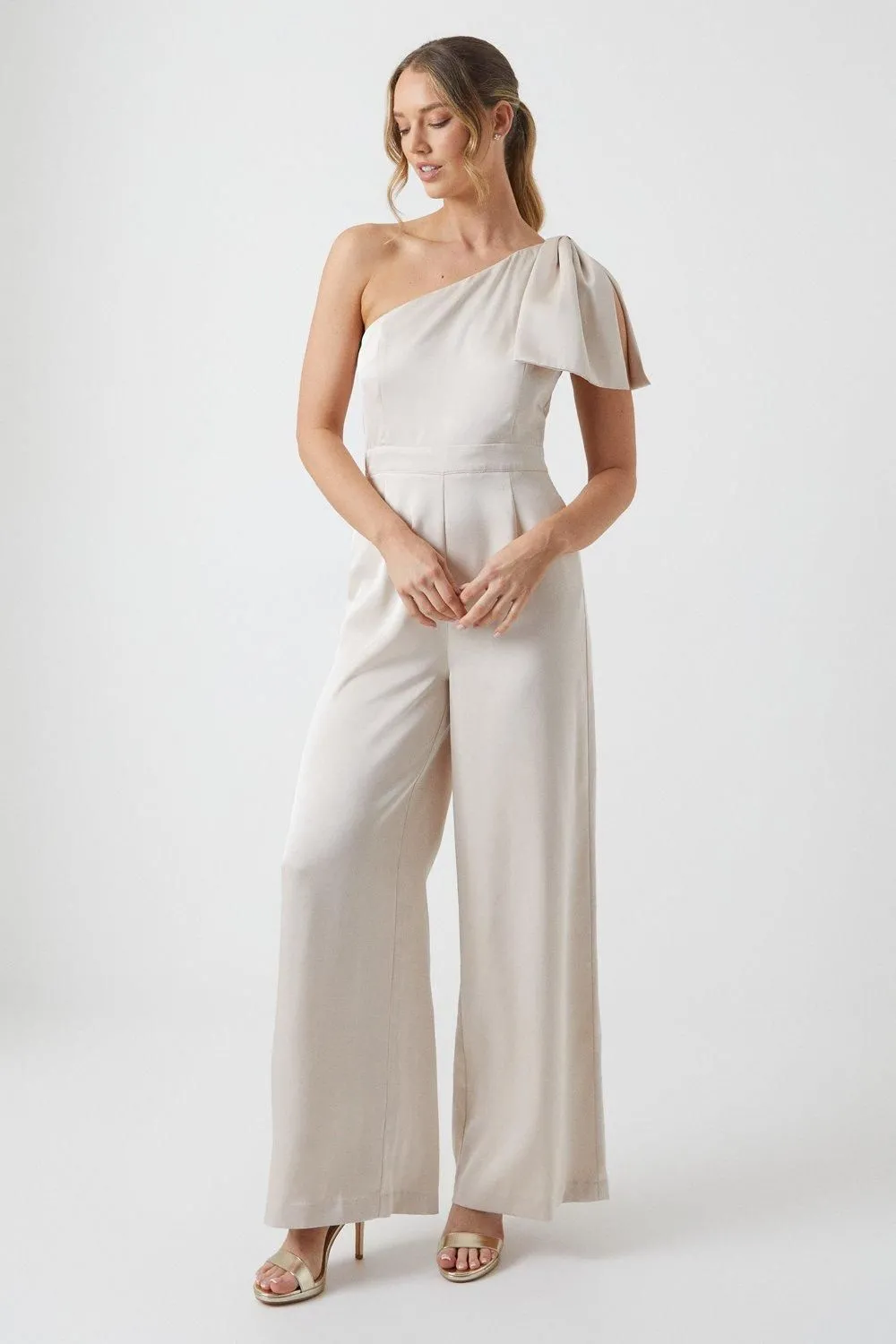 Bow Shoulder Bridesmaid Jumpsuit