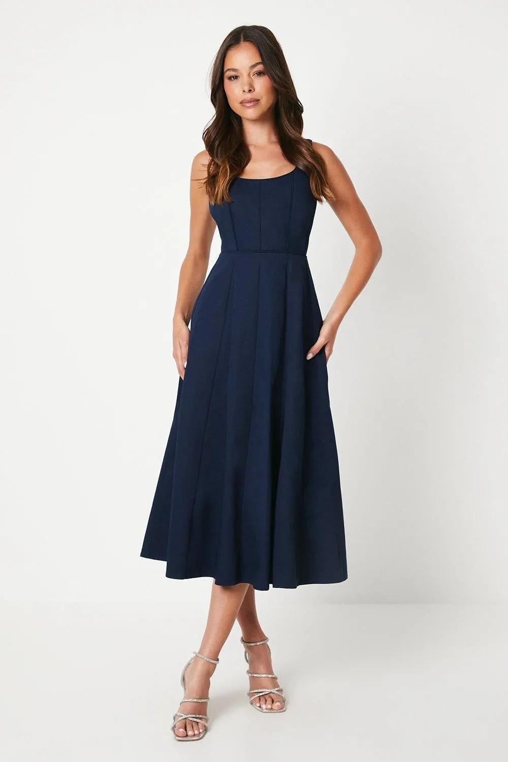Square Neck Midi Dress