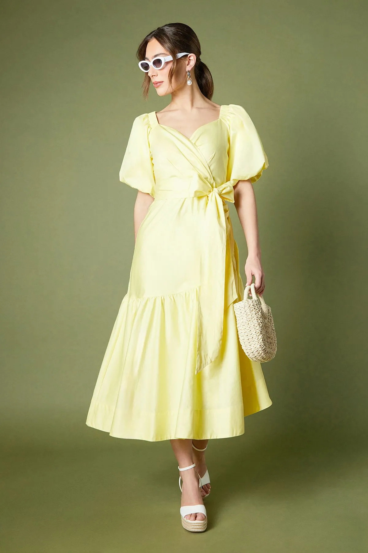 Puff Sleeve Midi Dress