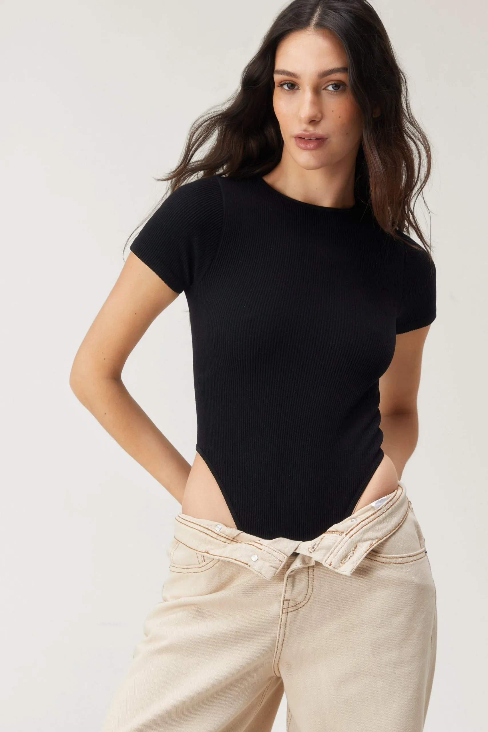 Seamless Short Sleeve Crew Neck Bodysuit