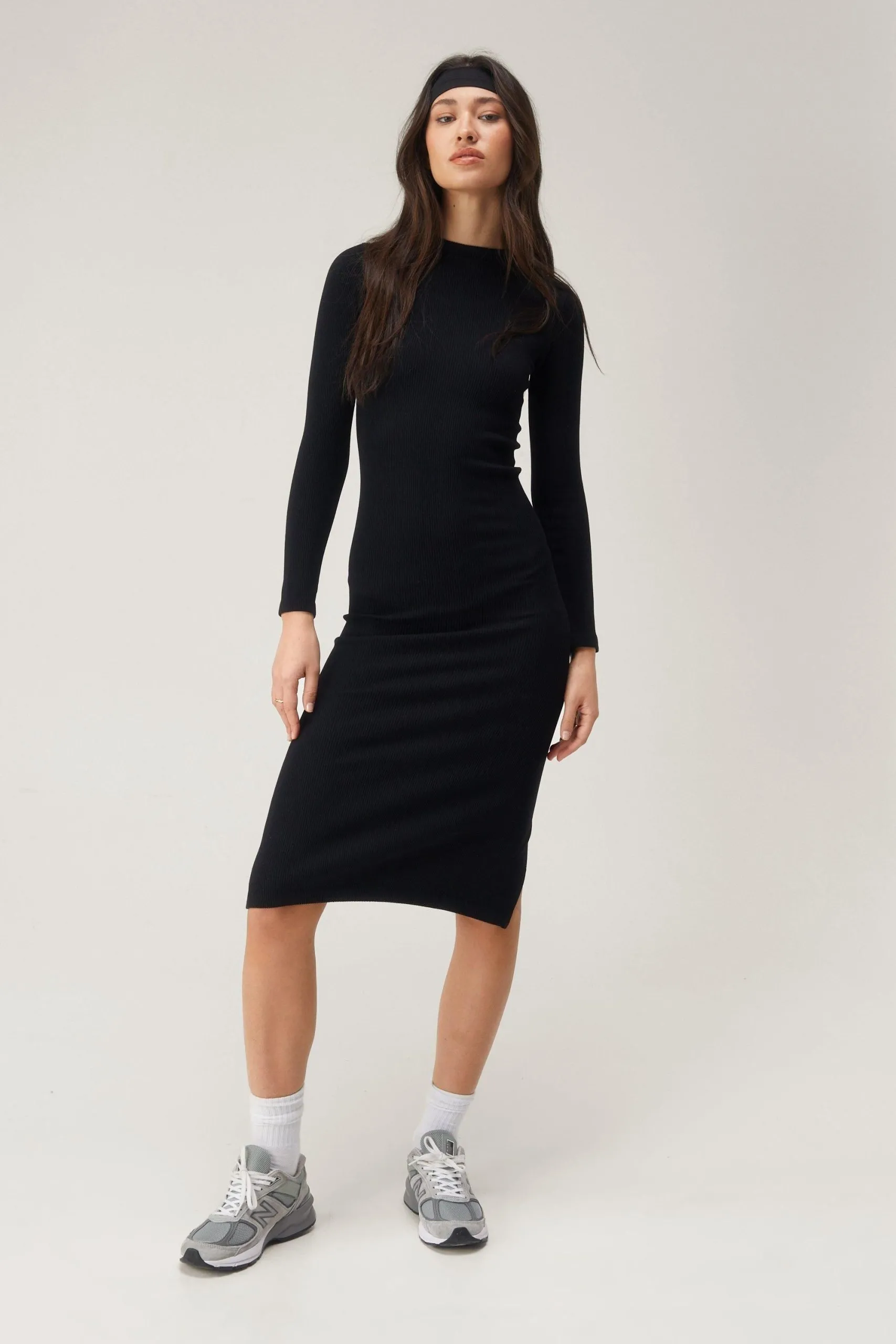 Seamless Long Sleeve Midi Dress
