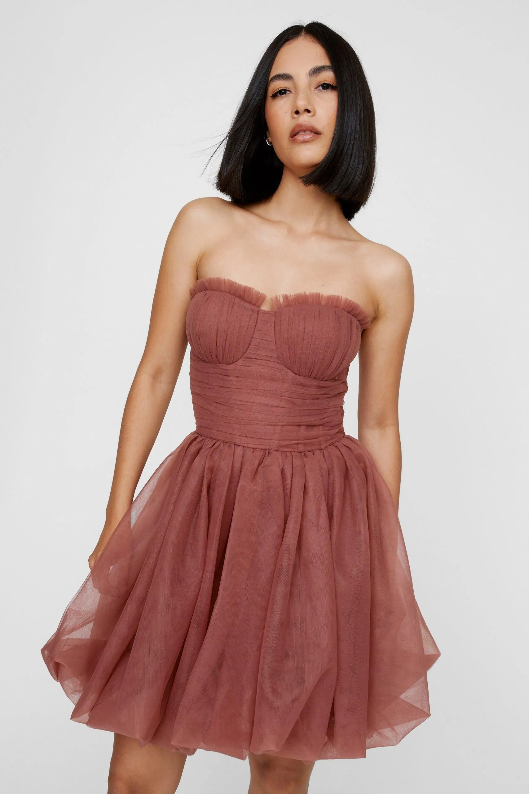 Tulle Corset Bandeau Puffball Dress