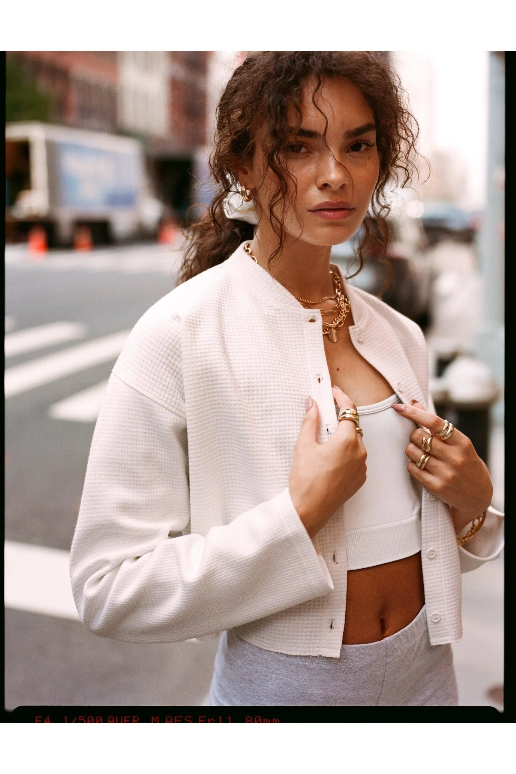 Active Society Button Front Waffle Henley