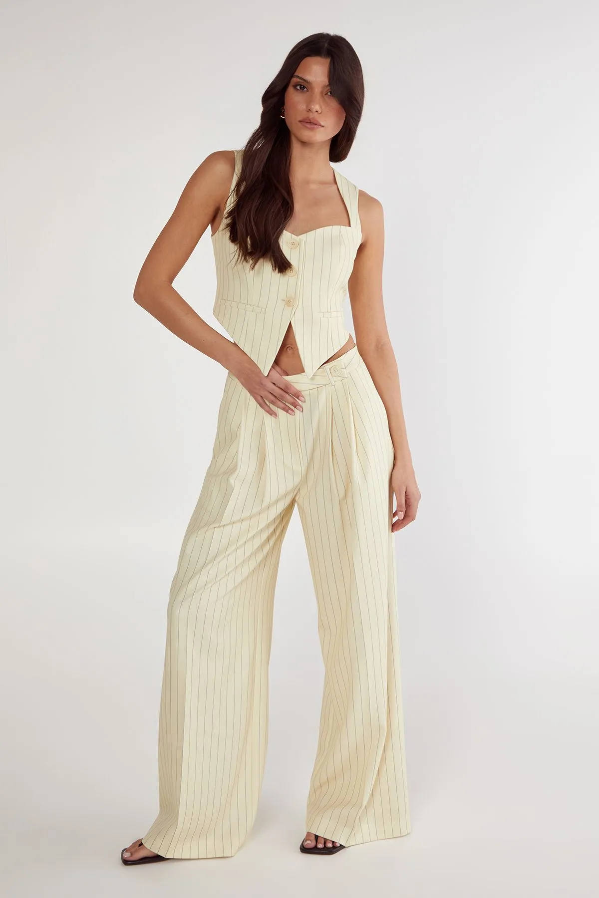 Butter Pinstripe Tailored Pant