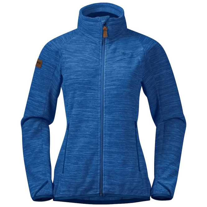 Fleece Bergans Women Hareid NoHood Dk Riviera Blue Mel
