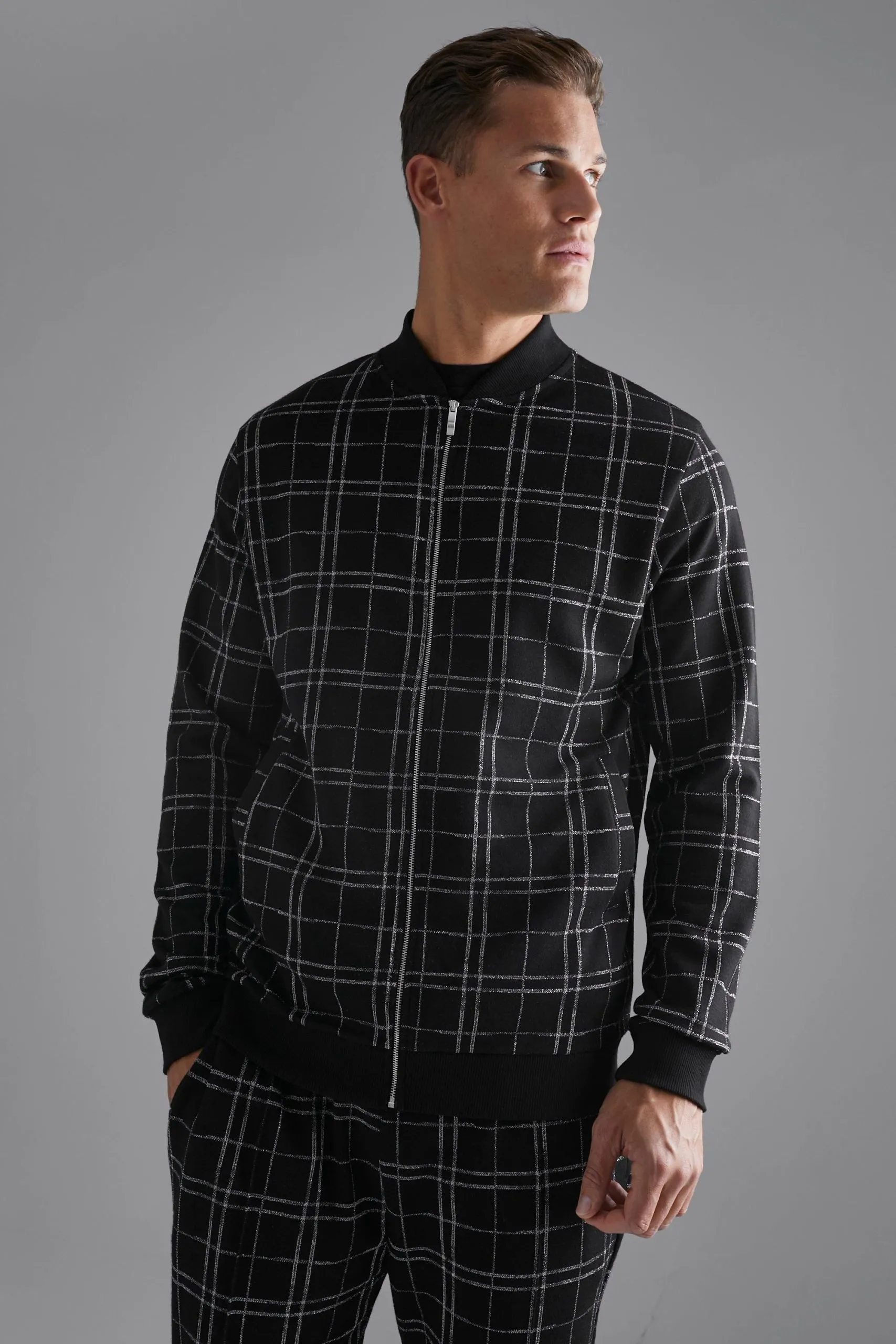 Tall Smart Check Bomber Jacket