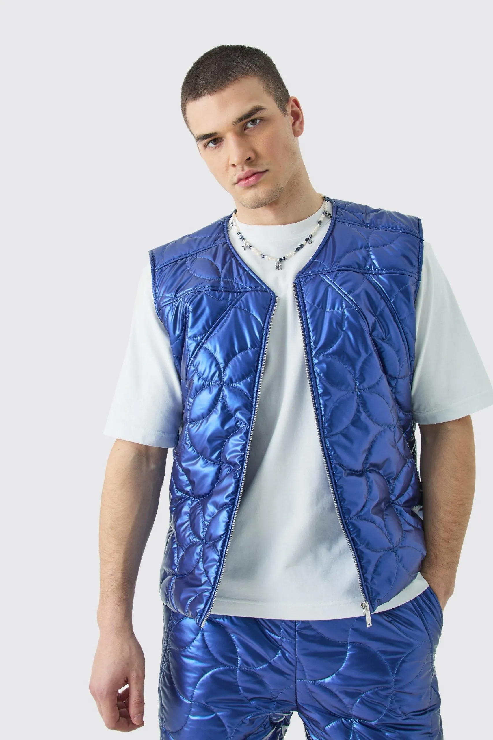 Tall Metallic Quilted Gilet