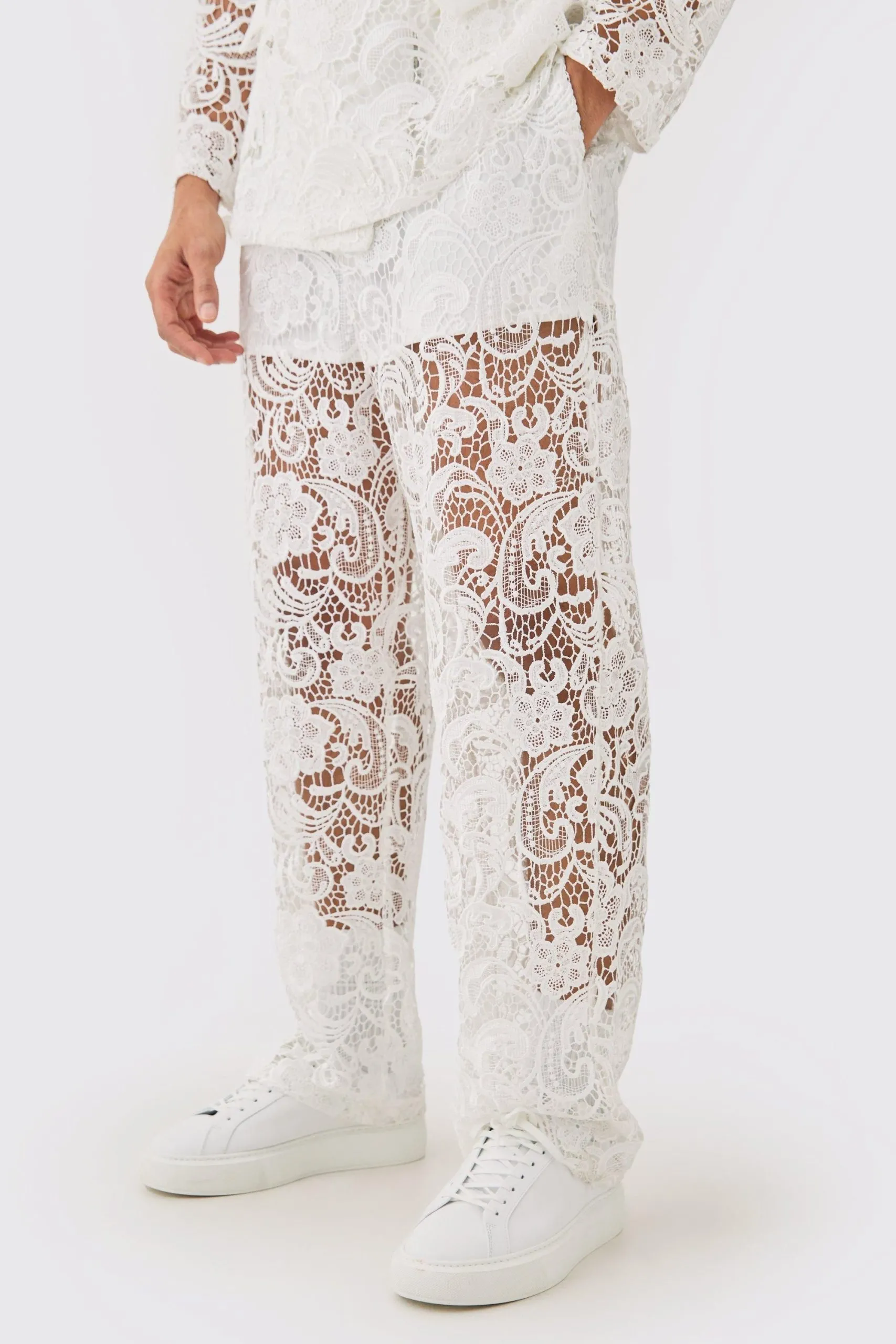 Relaxed Fit Lace Suit Trouser