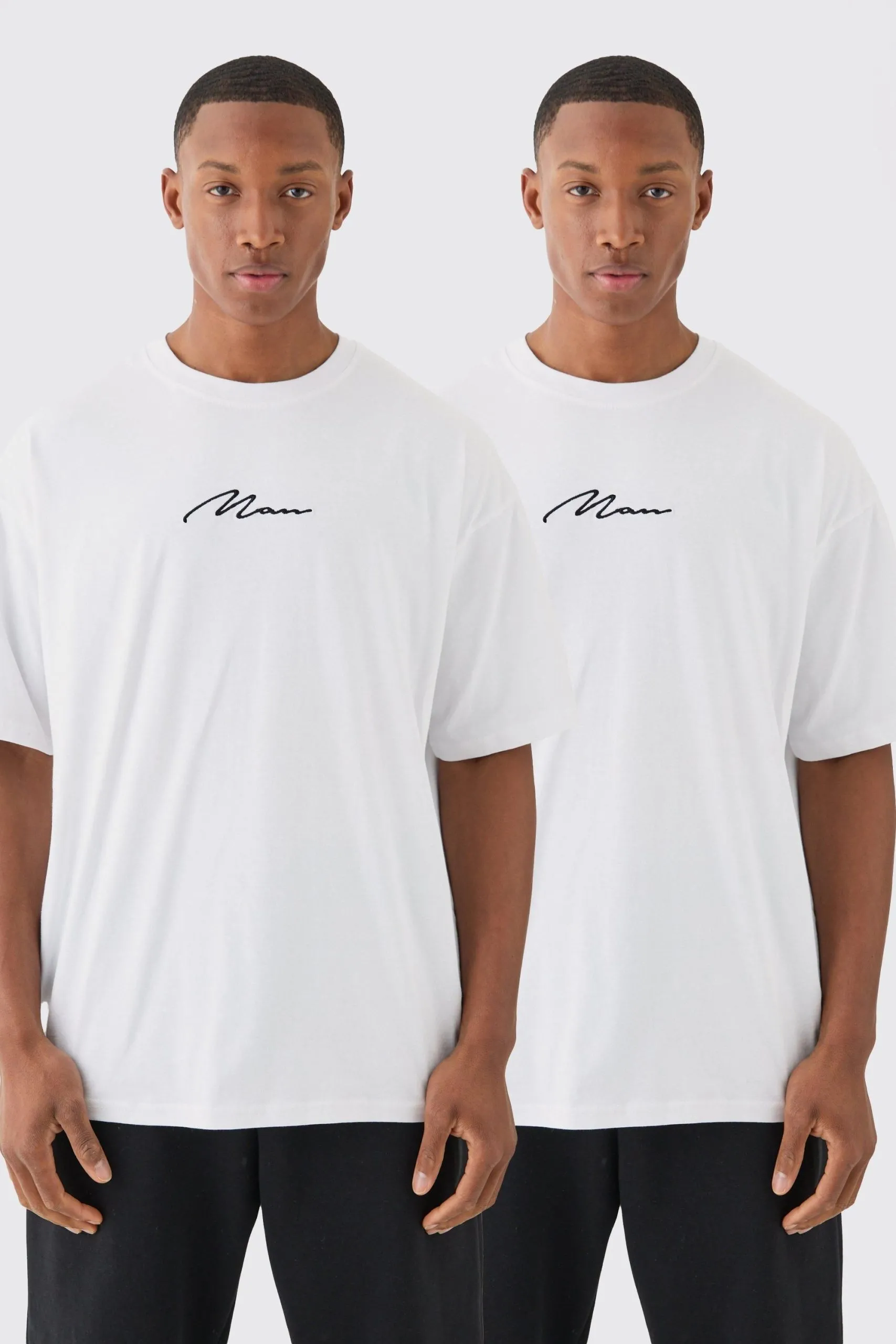 2 Pack Man Signature Oversized T-Shirt