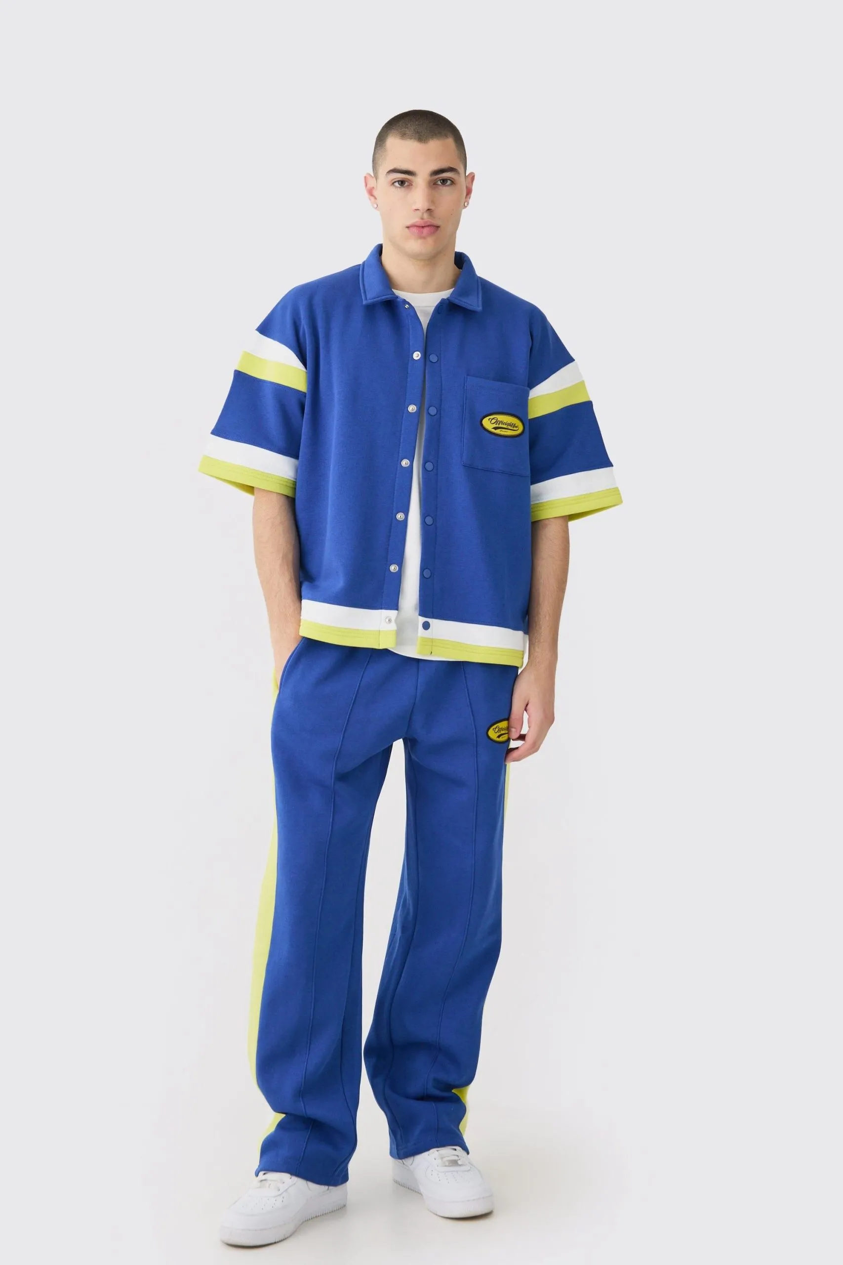 Boxy Fit Varsity Shirt and Trouser Set