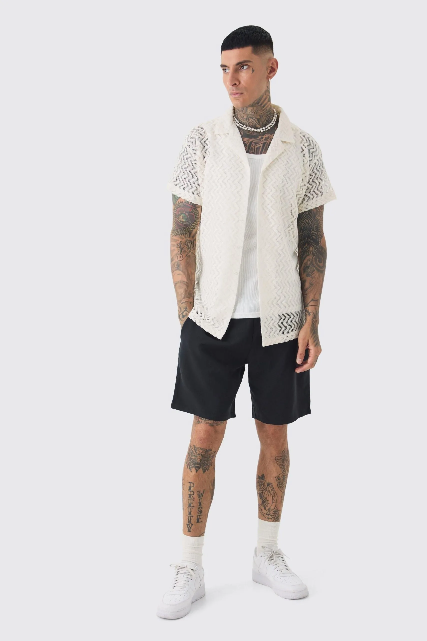 Tall Crochet Shirt & Short Set