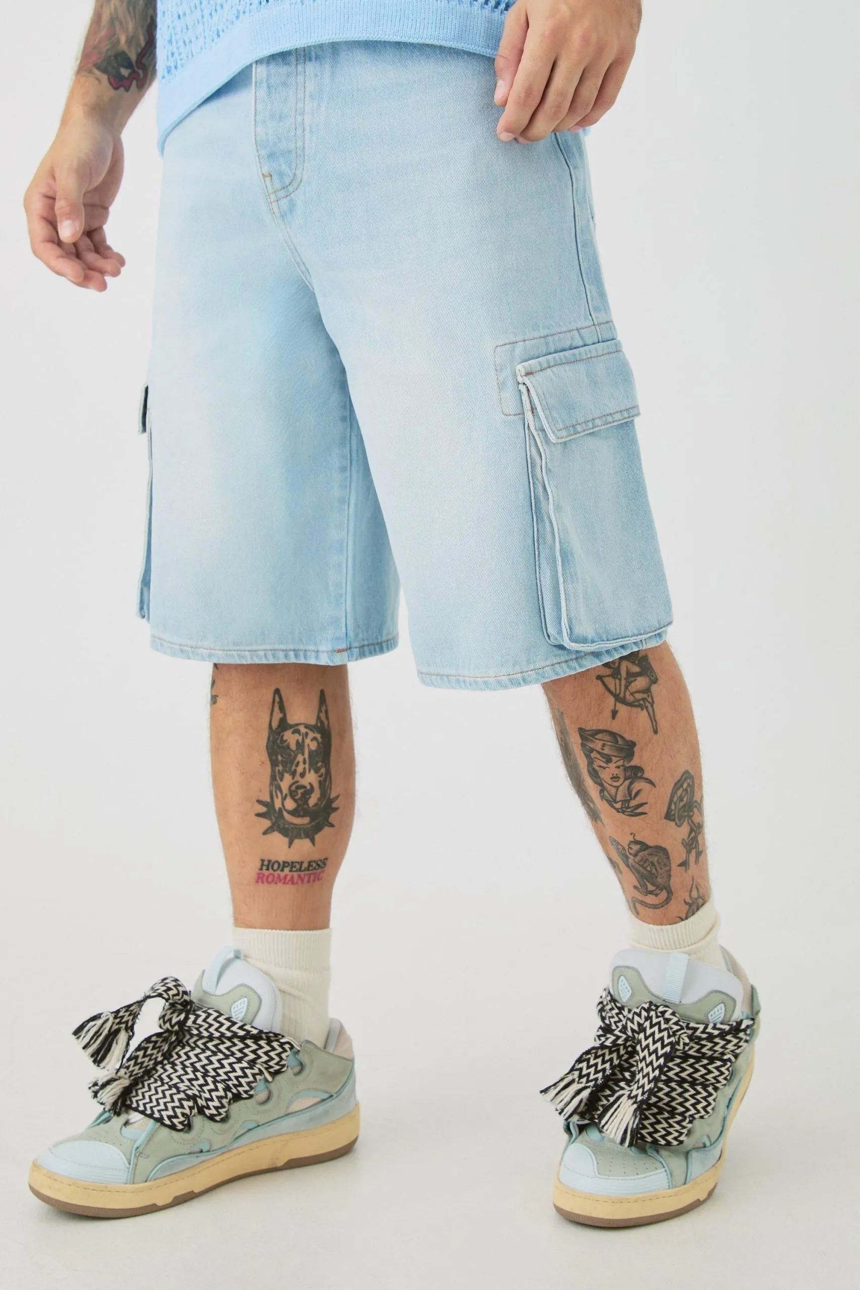 Regular Cargo Denim Jorts