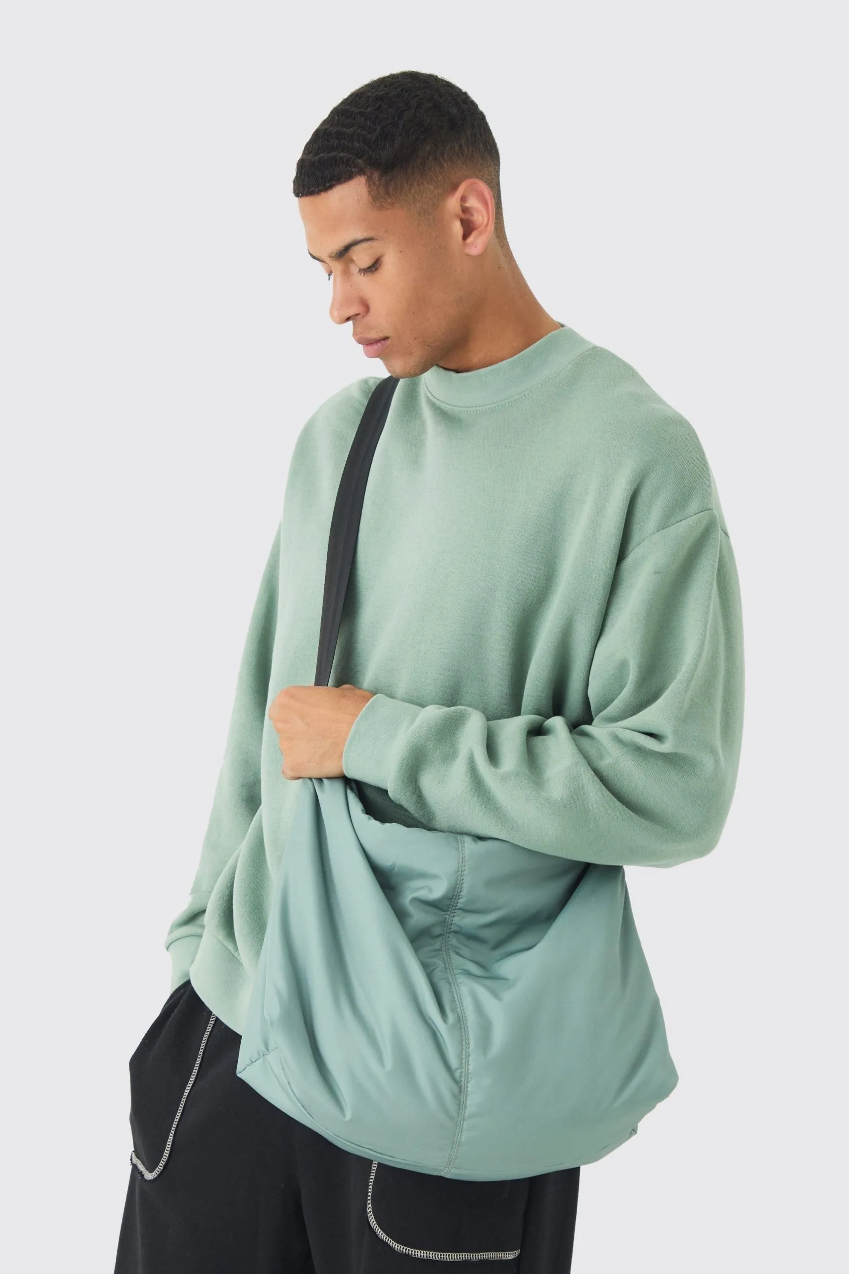 Cross Body Sling Back Bag In Khaki