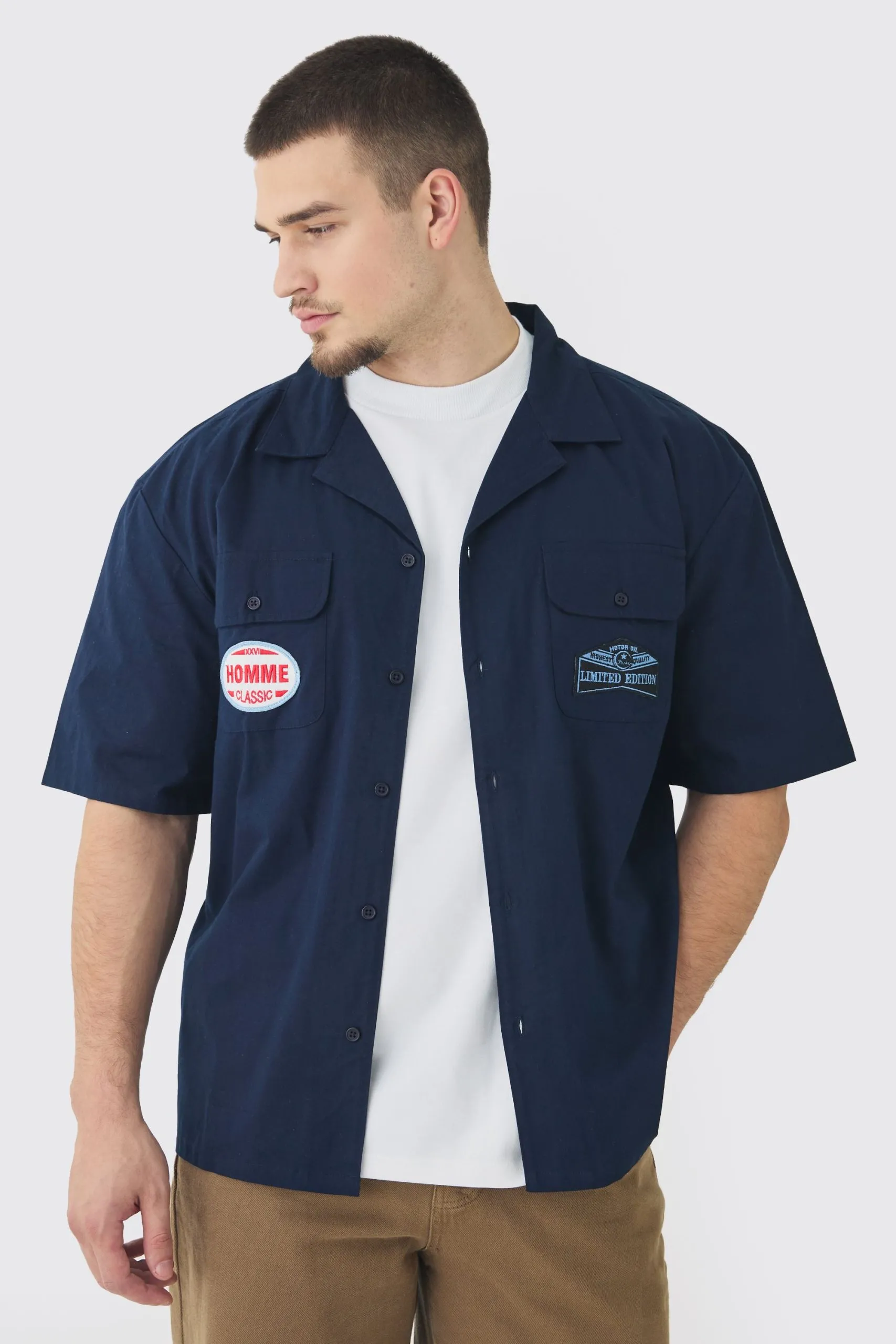 Tall Western Moto Applique Overshirt