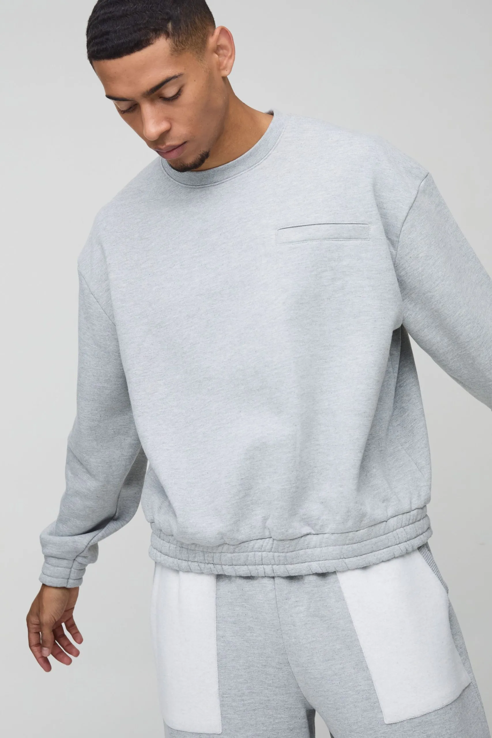 Oversized Boxy Heavyweight Print Pocket Sweatshirt