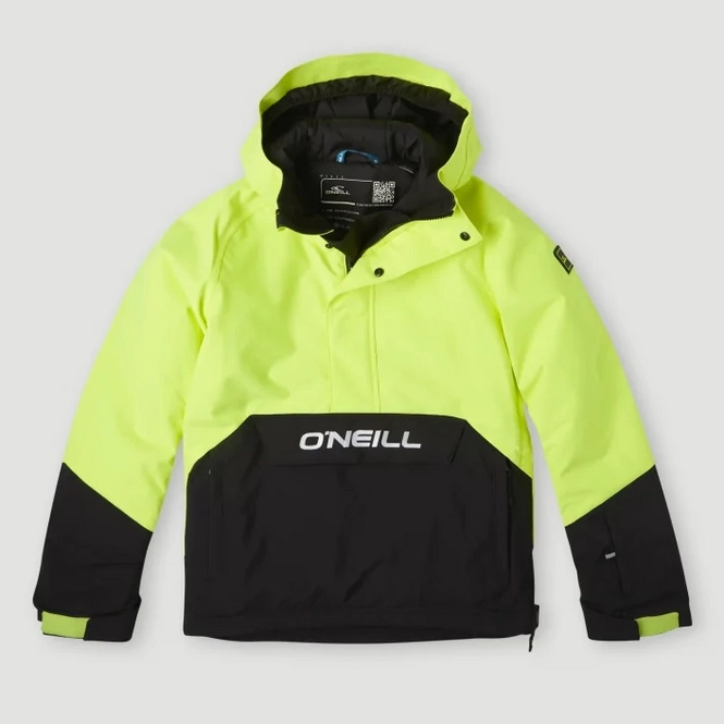 Ski Jacket O'Neill Boys Anorak Jacket Pyranine Yellow Colour Block