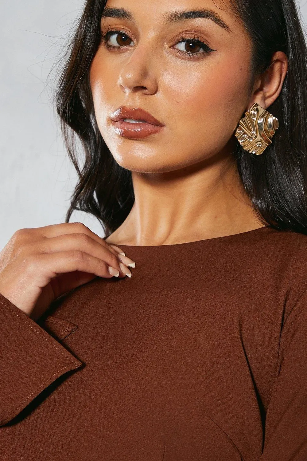 Square Textured Stud Earrings