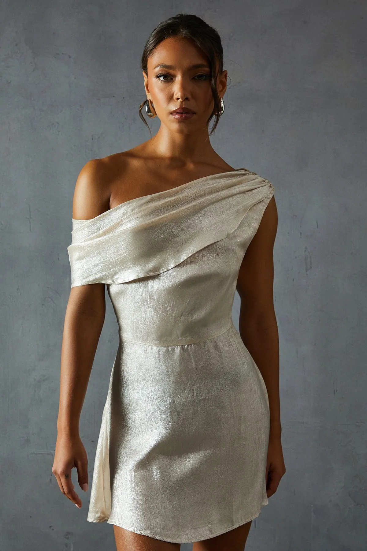 Off Shoulder Tie Side Mini Dress