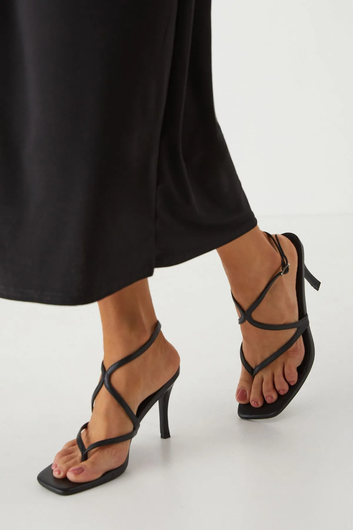 Strappy Toe Post High Stiletto Heel Sandals