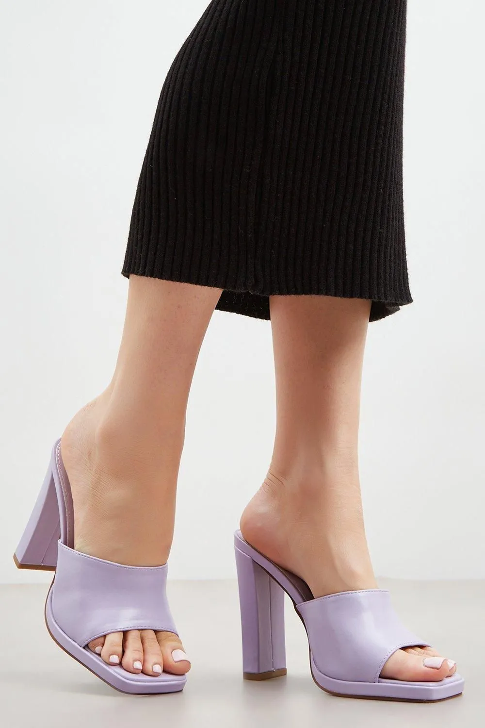 Faith: Etty Square Toe Heeled Mule