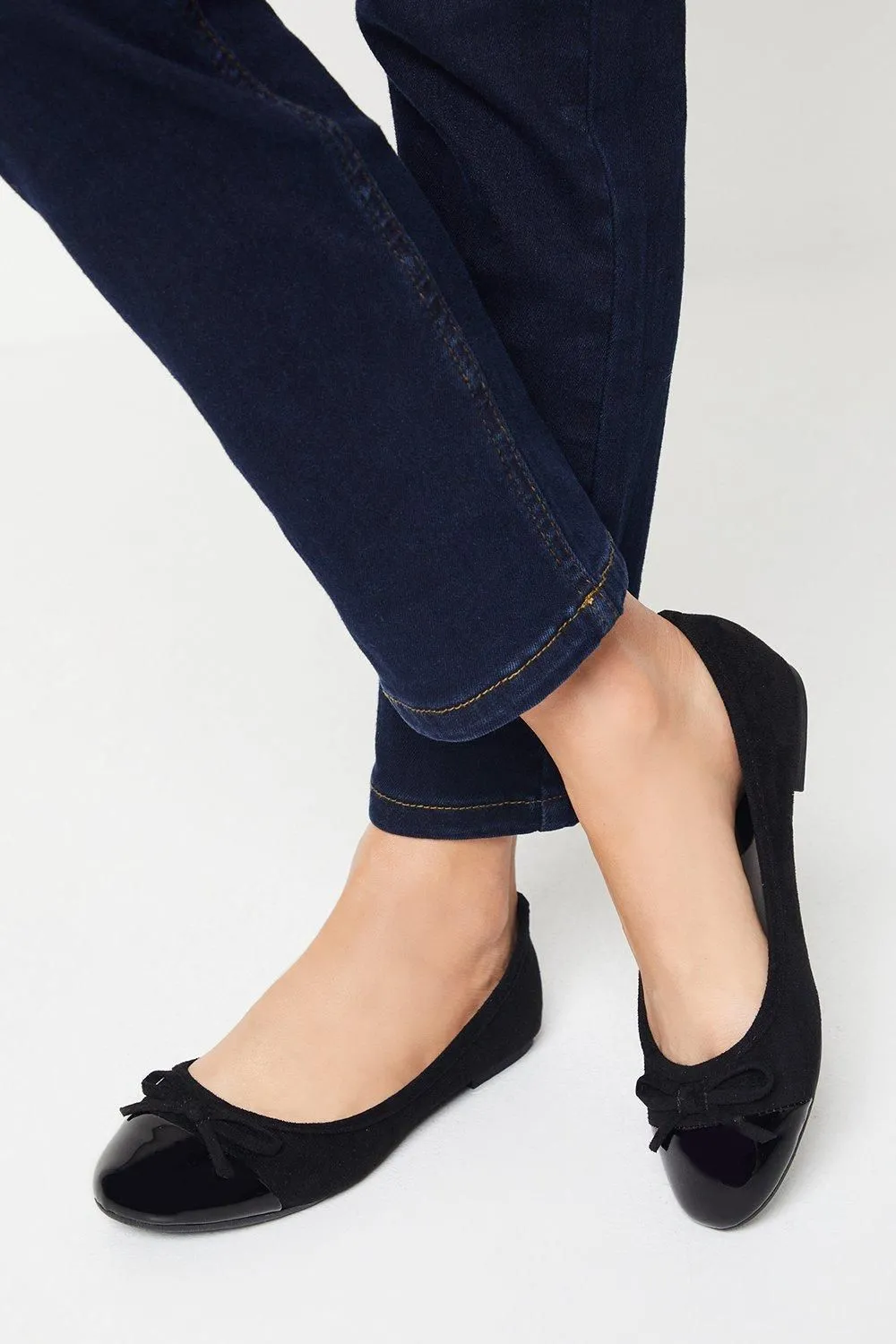 Presley Toe Cap Bow Detail Flat Ballet Pumps