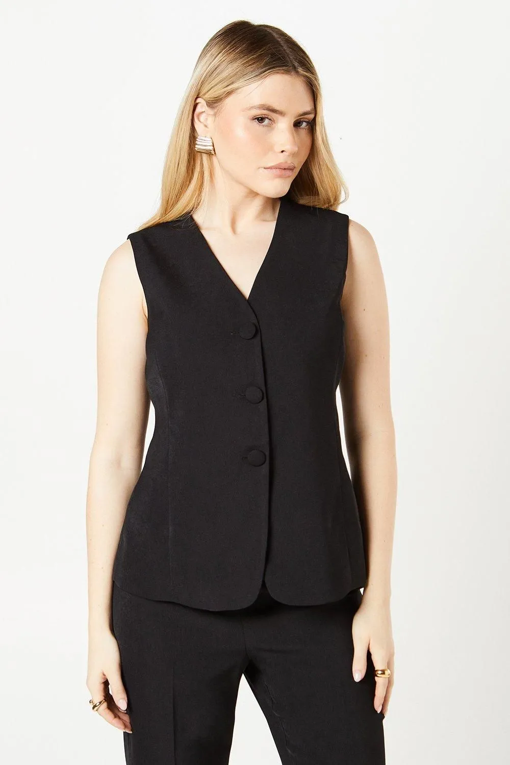Button Tab Detail Waistcoat