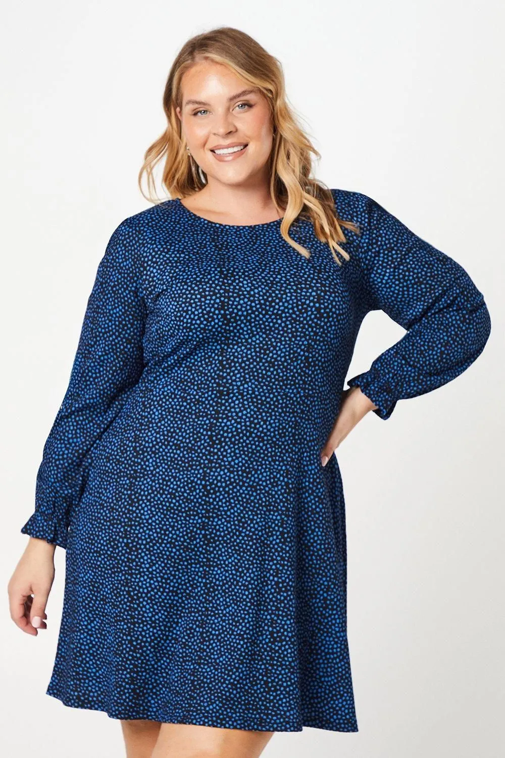 Curve Spot Fit And Flare Mini Dress