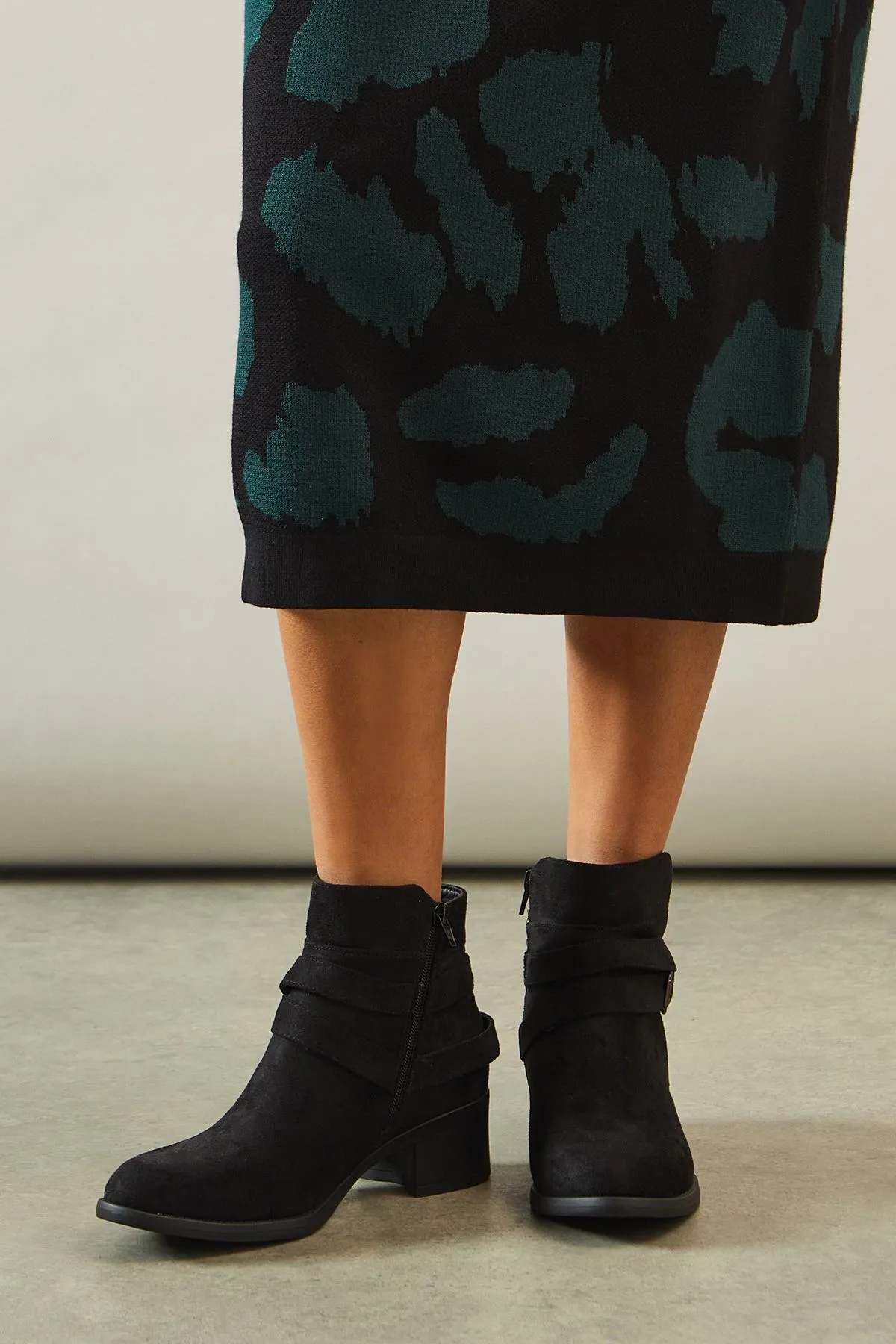 Good For The Sole: Extra Wide Fit Mista Comfort Buckle Detail Ankle Boots