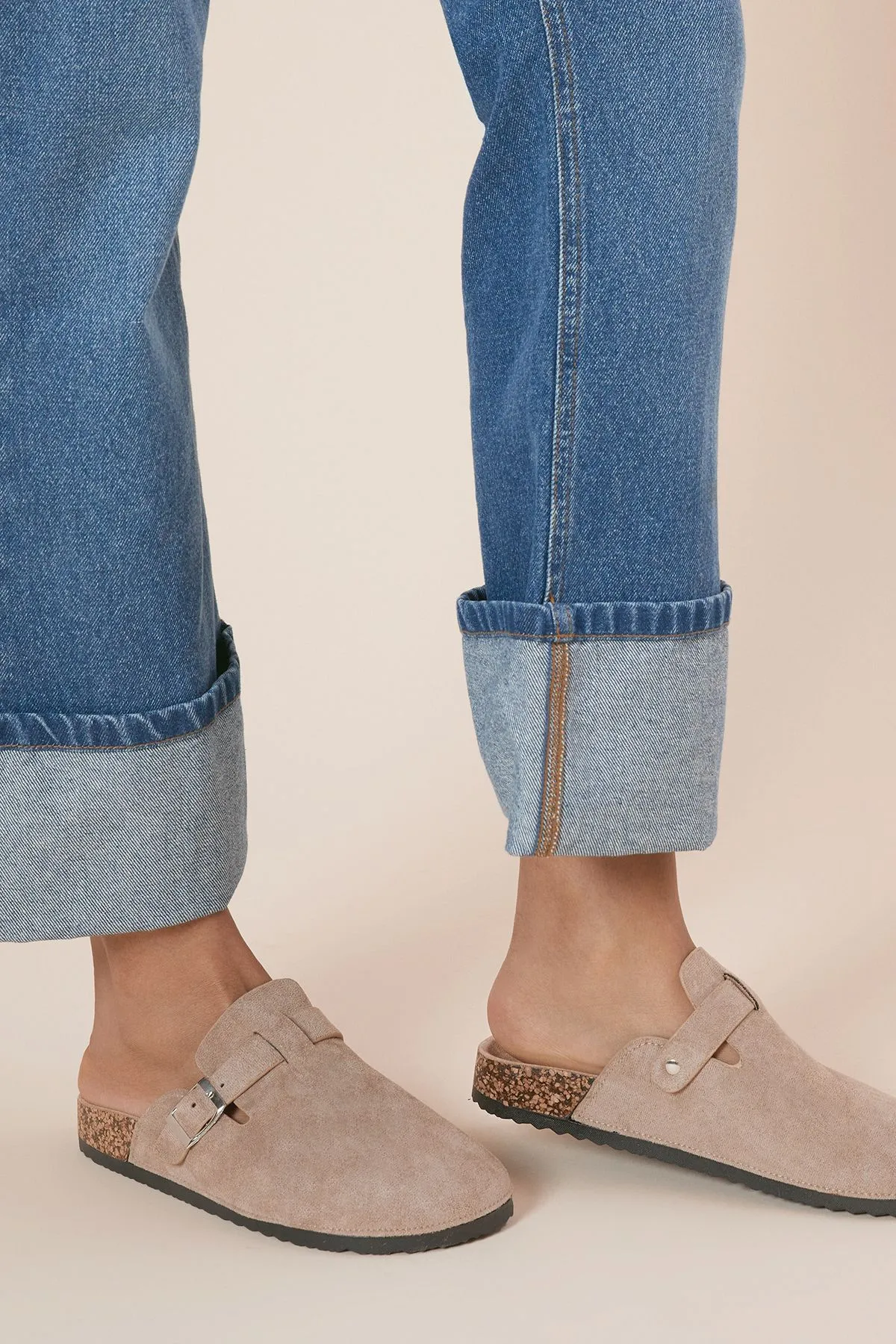 Aveline Faux Suede Closed Toe Footbed Mules
