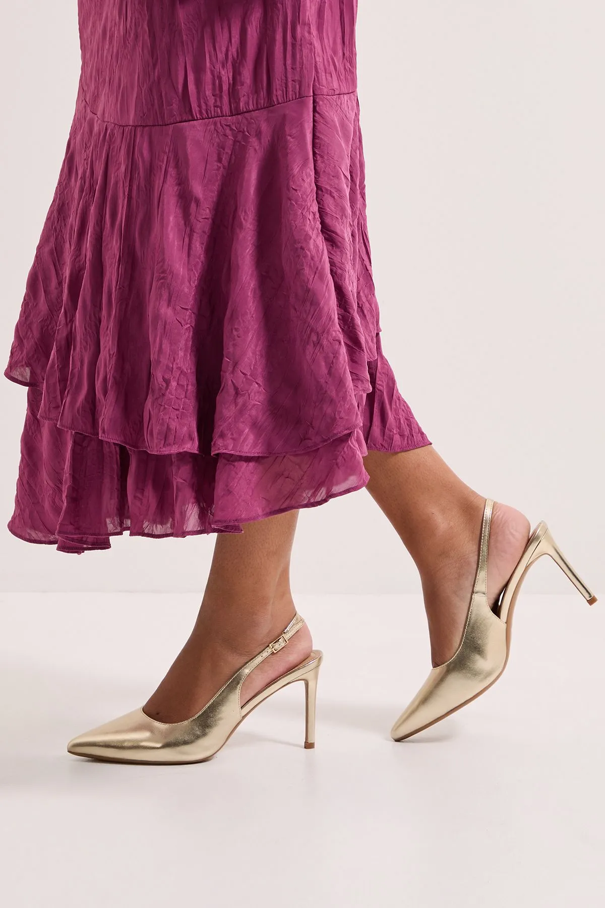 Wide Fit Dasha Sling Back High Stiletto Court Shoes