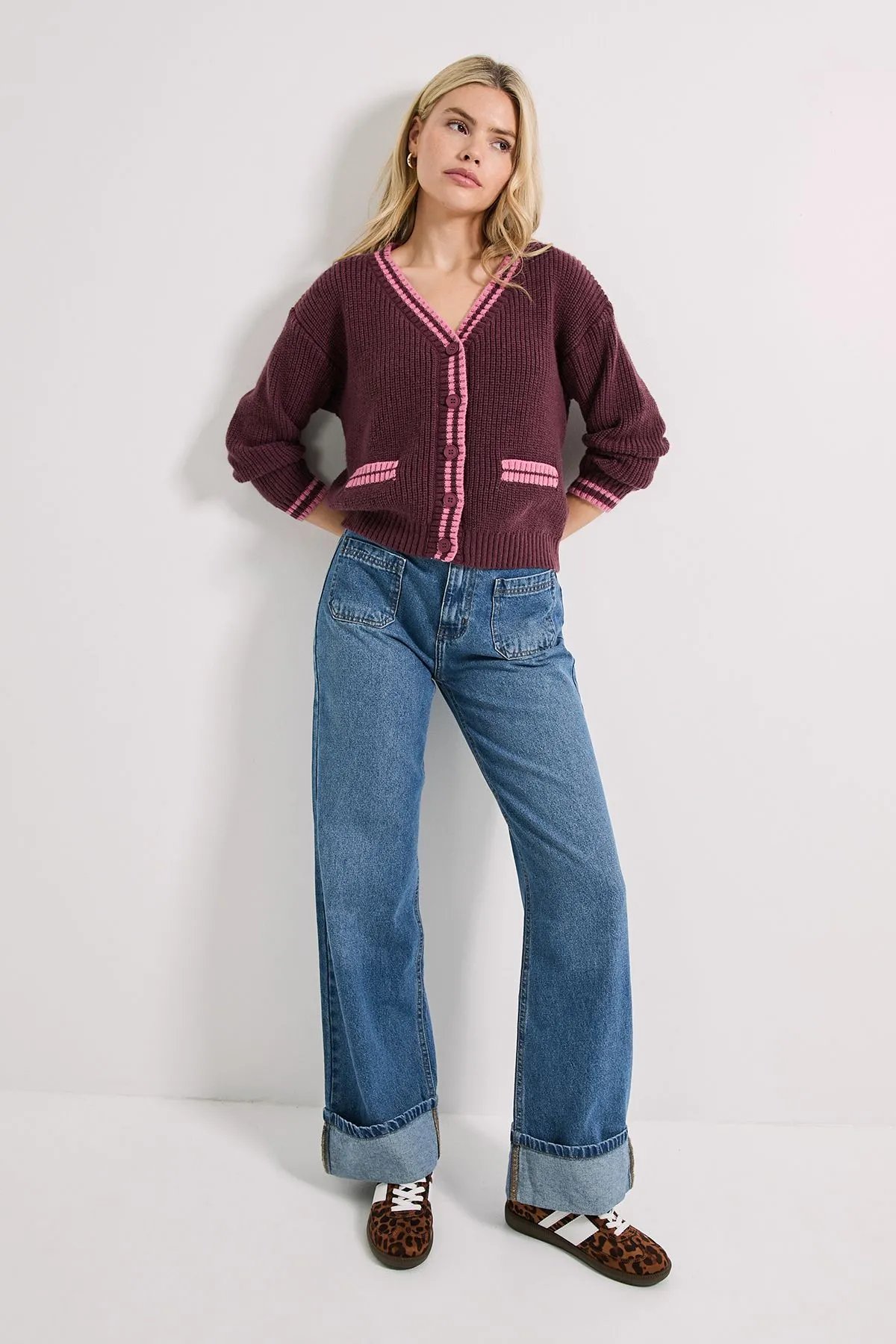 Contrast Cricket Cardigan