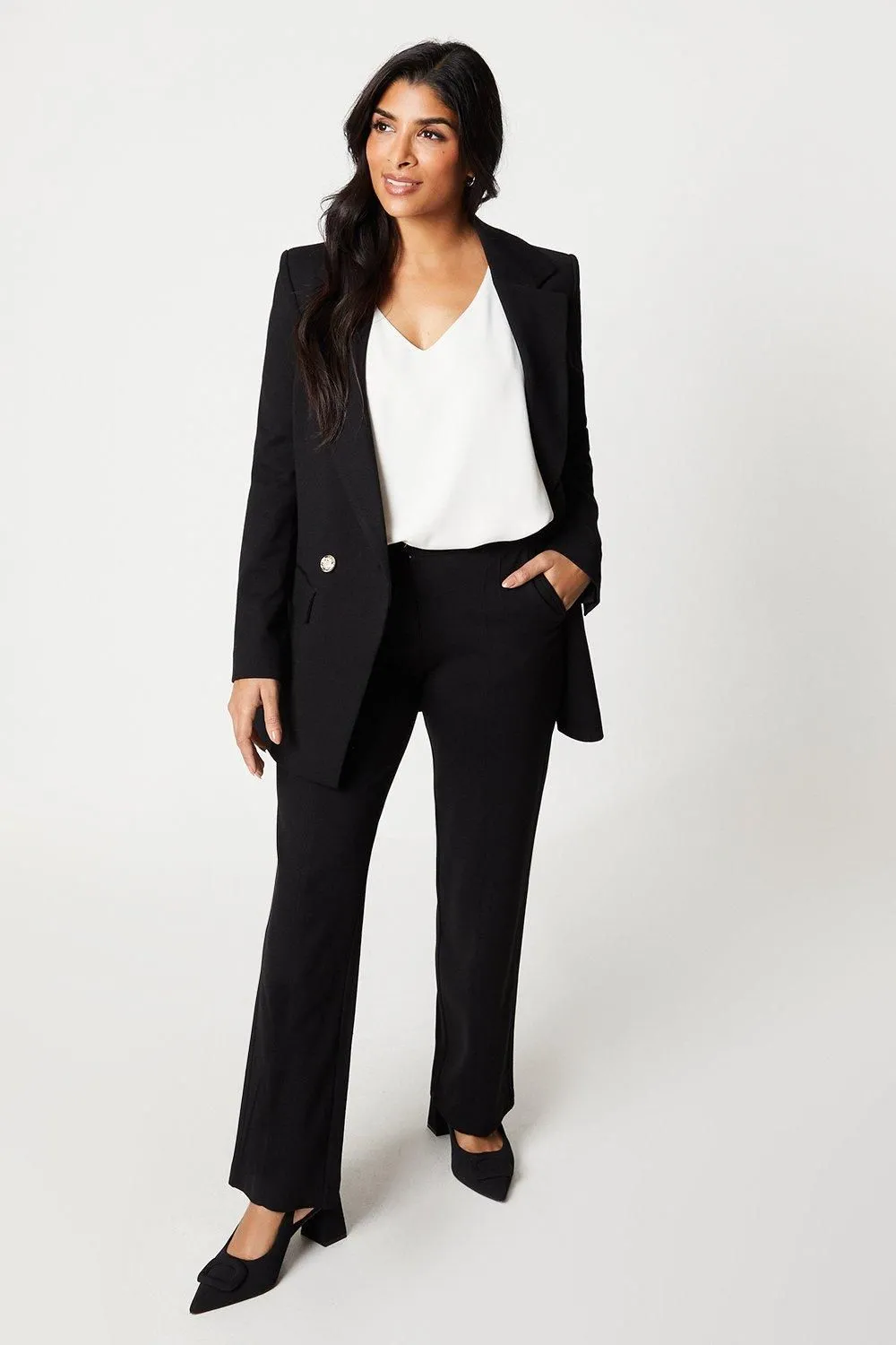 Petite Ponte Wide Leg Trouser