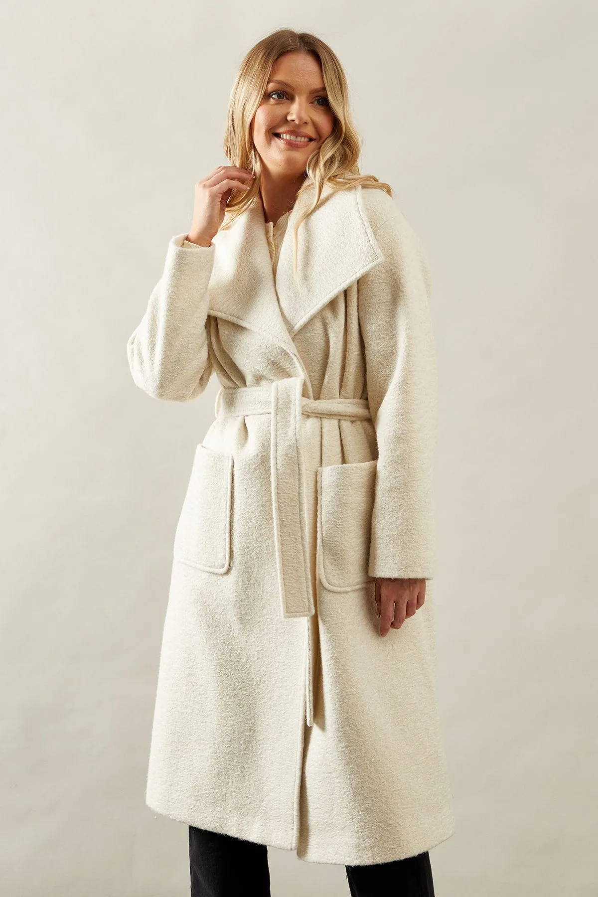 Shawl Collar Belted Coat