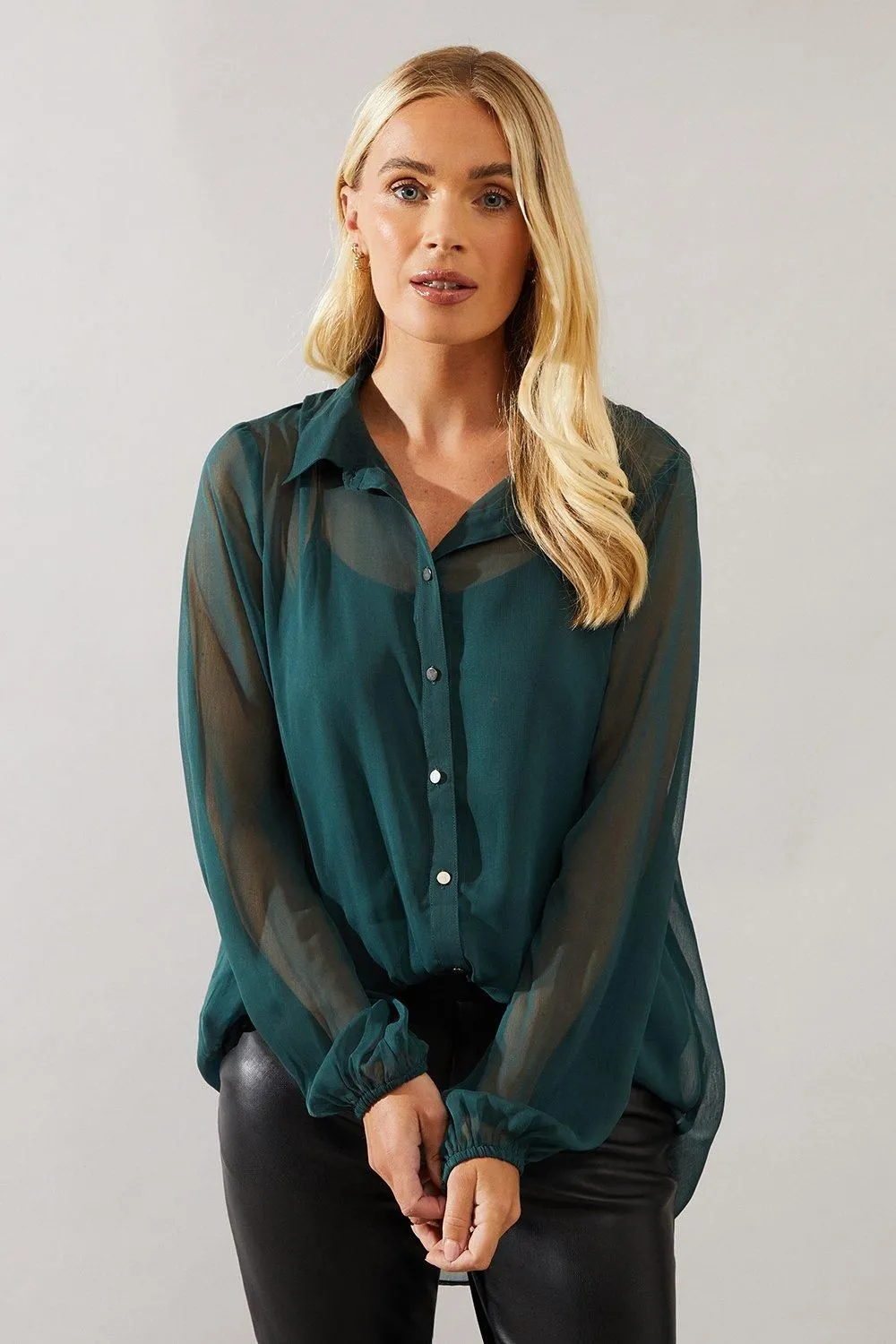 Petite High Low Hem Shirt