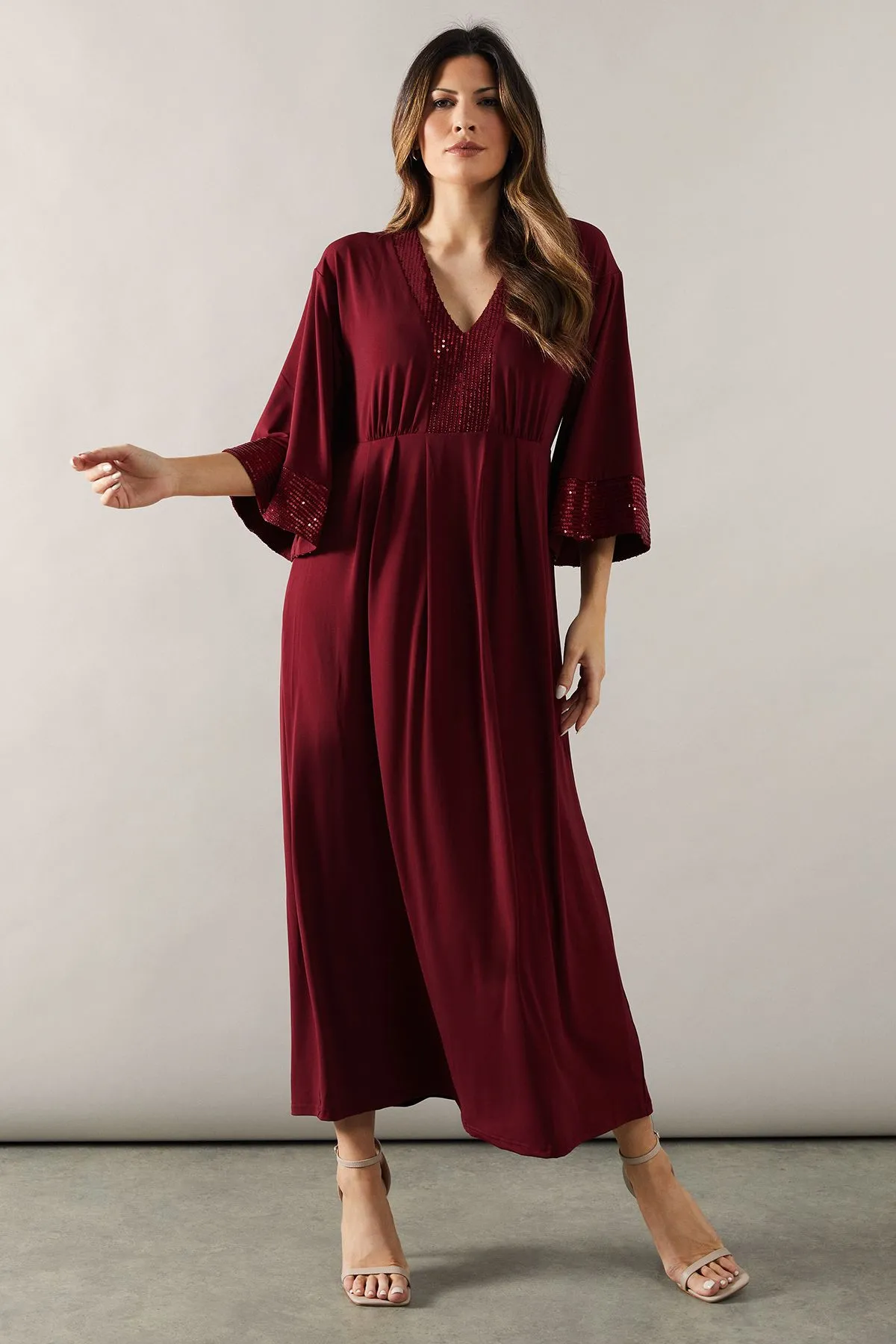 Occasion Sequin Kimono Sleeve Midaxi Dress