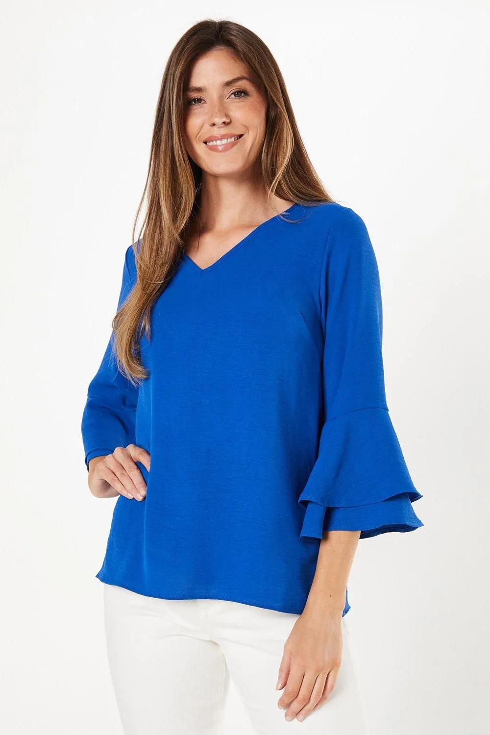 Cobalt Flute Sleeve Top