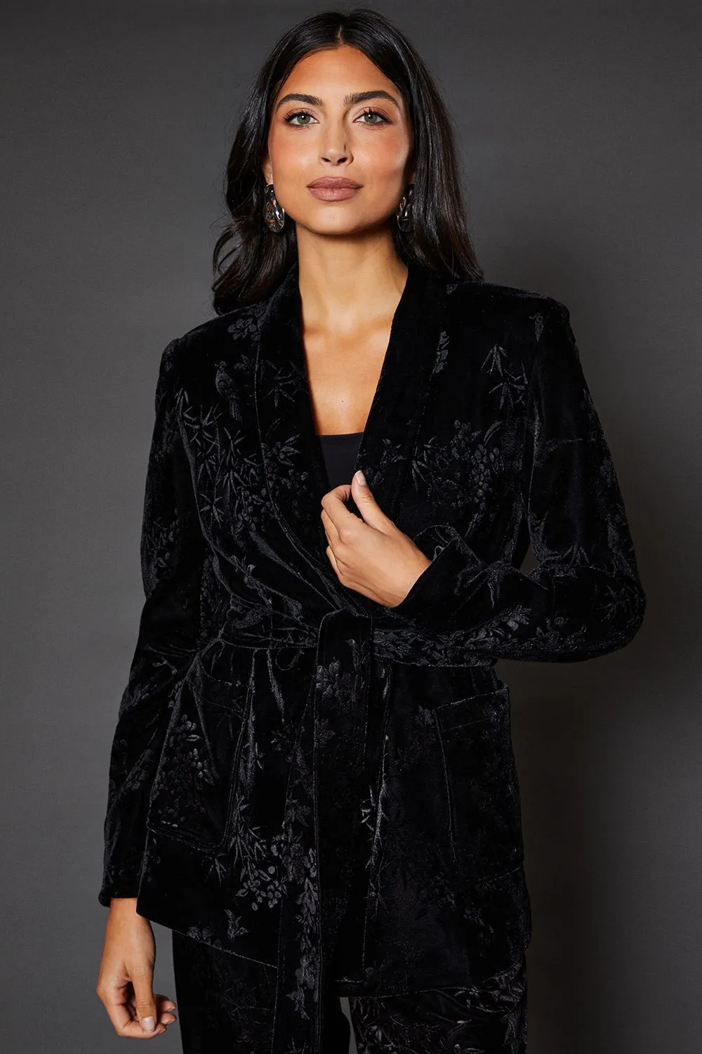 Floral Velvet Blazer