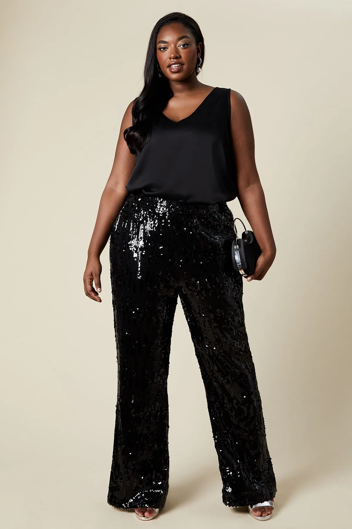 Curve Sequin Kickflare Trouser