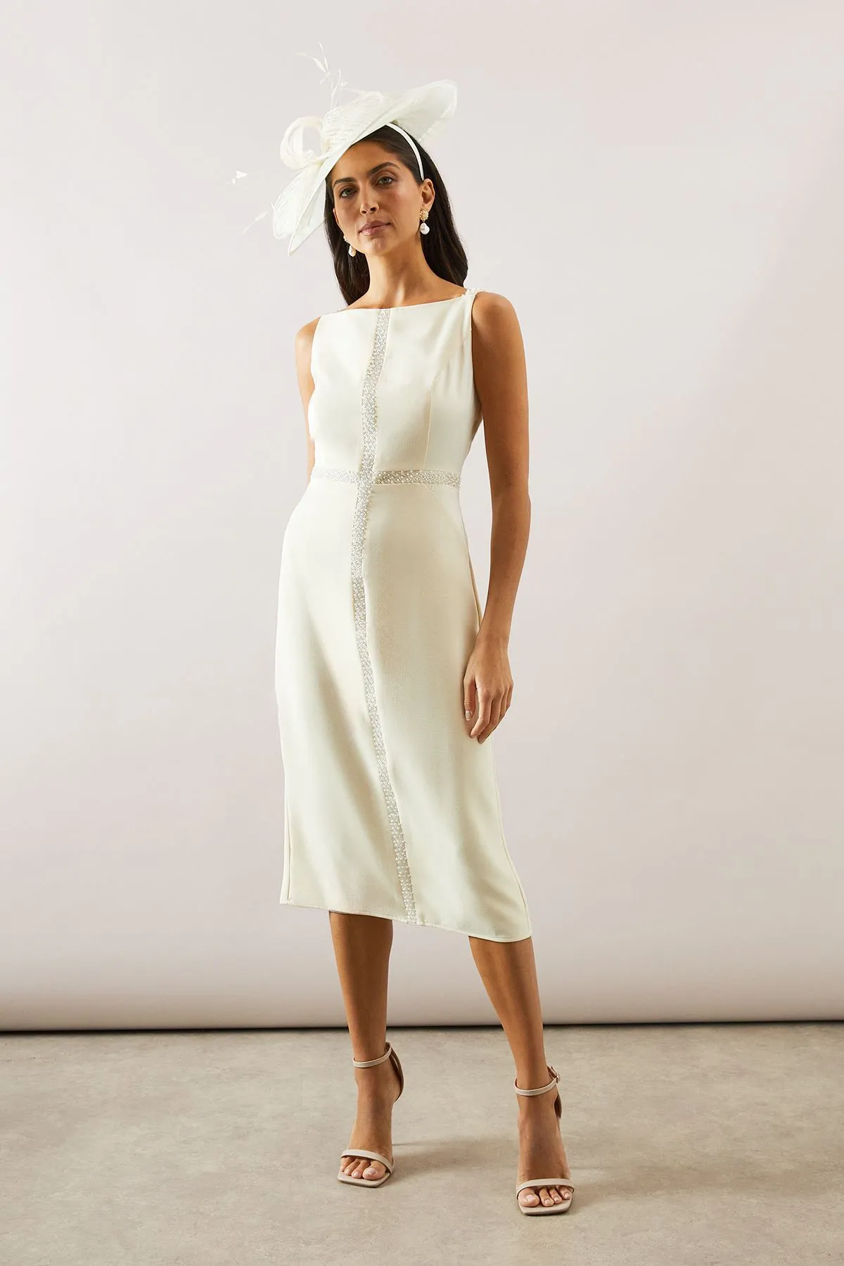 Beaded Trim Pencil Dress