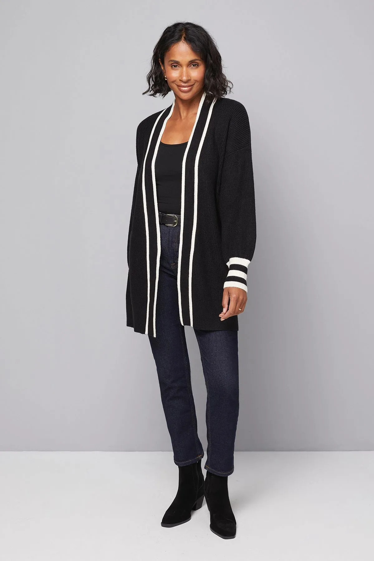 Black Tipped Cardigan
