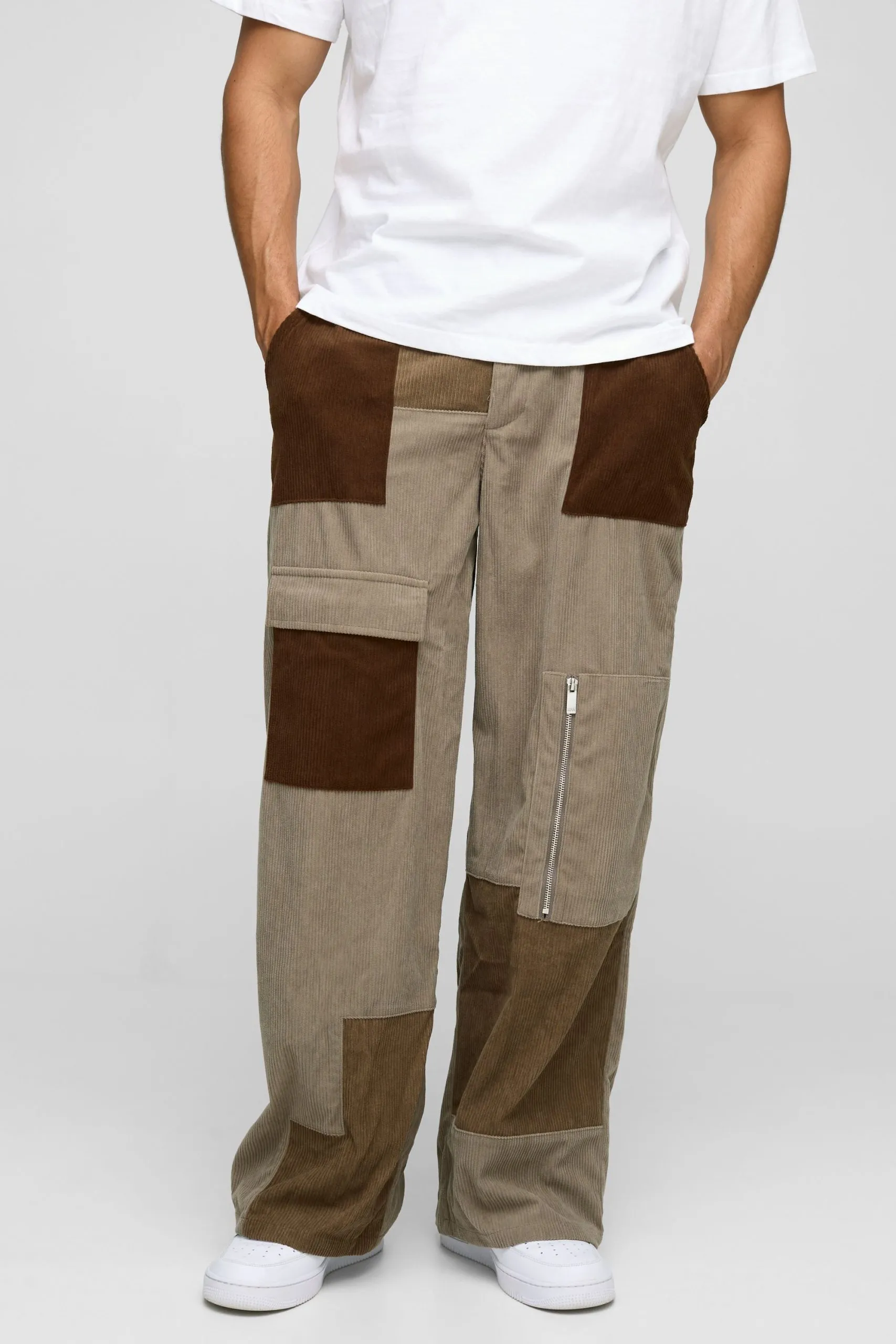 Baggy Patchwork Cord Cargo Trouser