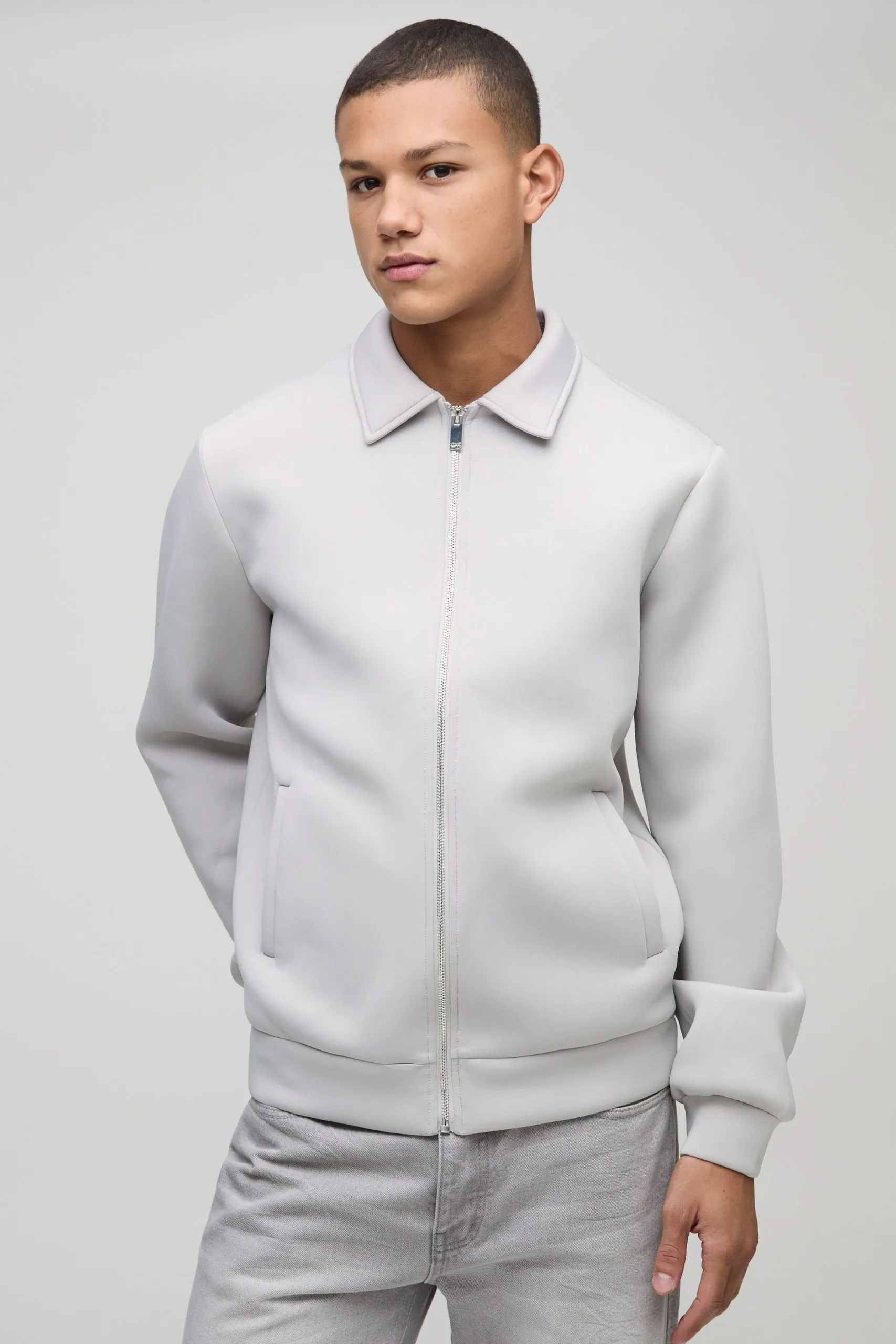 Regular Fit Bonded Scuba Harrington Jacket