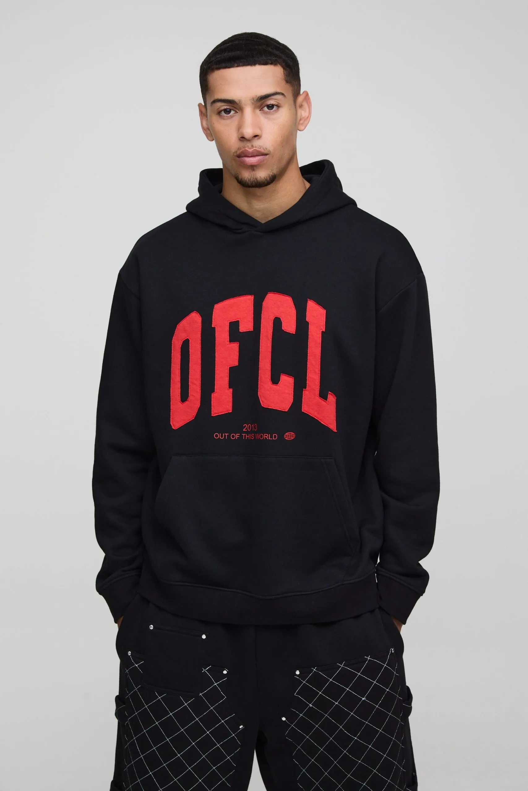 Oversized OFCL Applique Hoodie