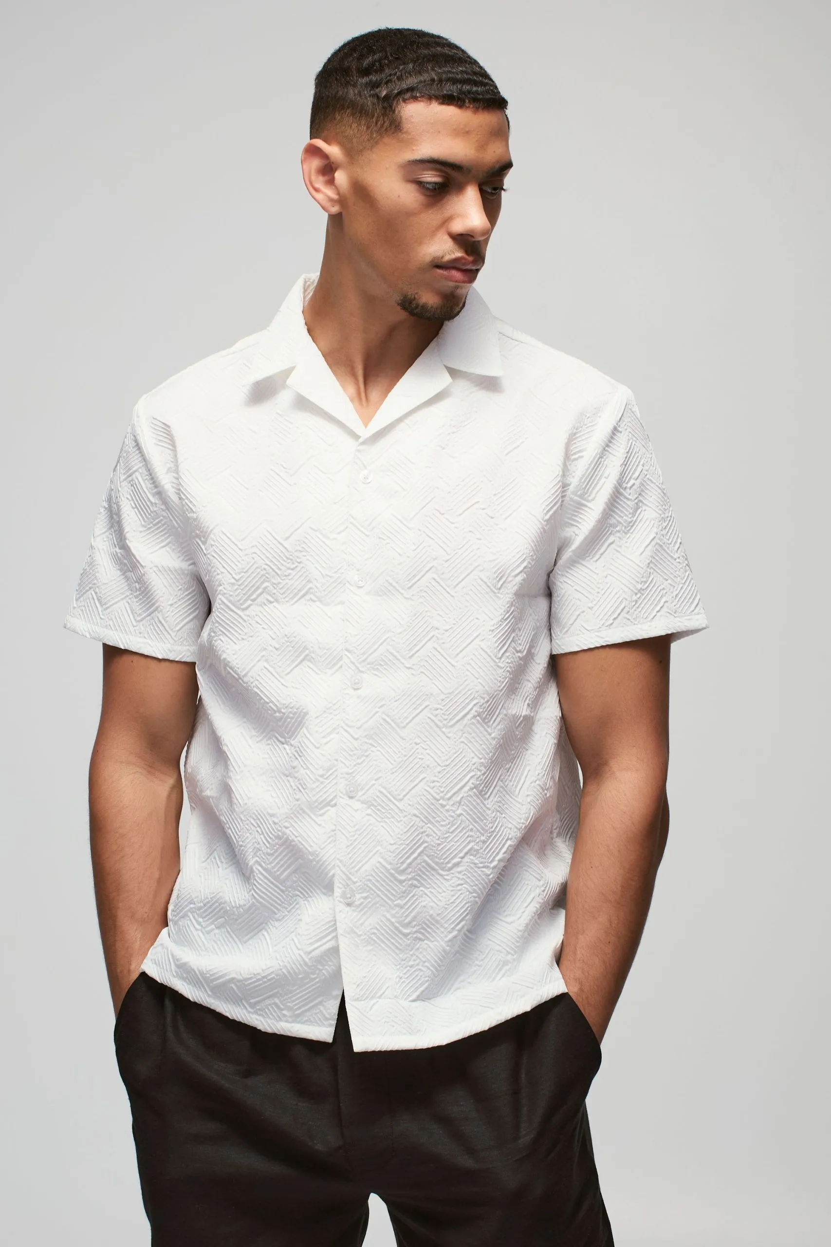 Regular Fit Geo Jacquard Shirt