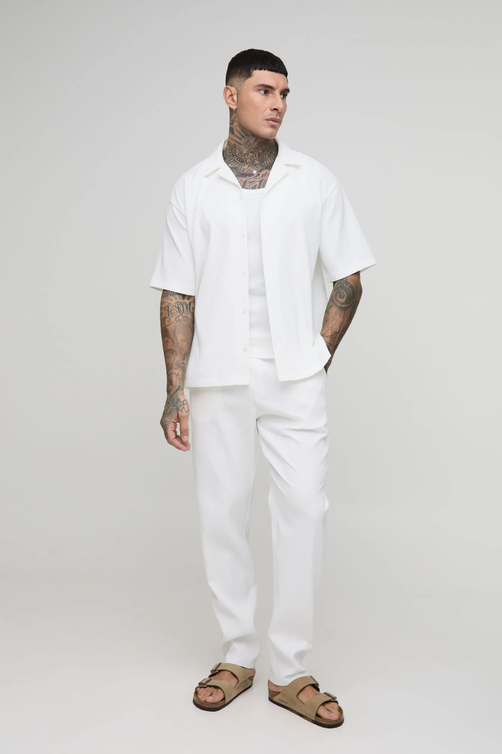 Tall Pleated Shirt & Trouser Set