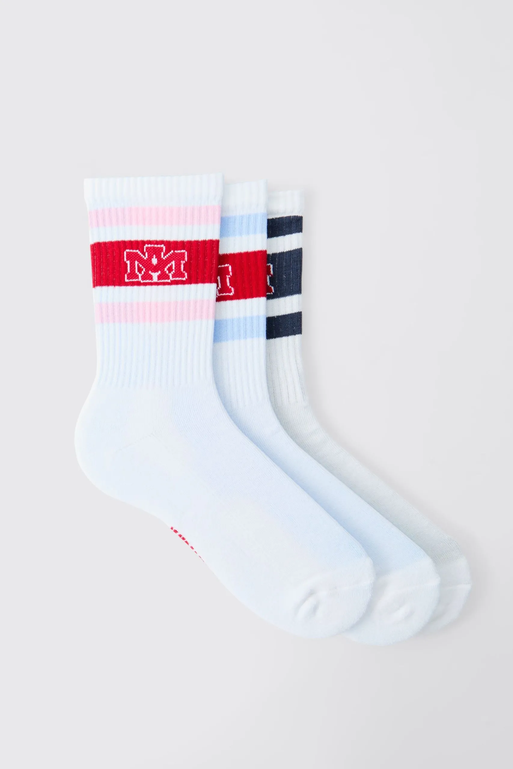 3 Pack Stripe Jacquard Ofcl MAN Badge Sport Socks
