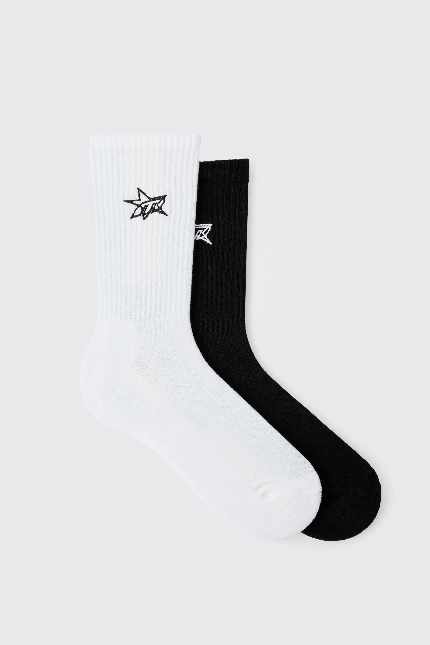 2 Pack M Star Embroidered Sport Socks